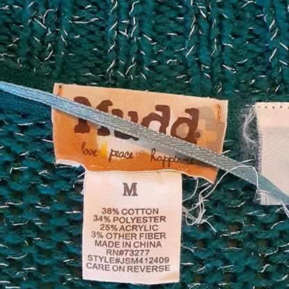 Mudd Teal green metallic high/low slouch sweater - Picture 8 of 8